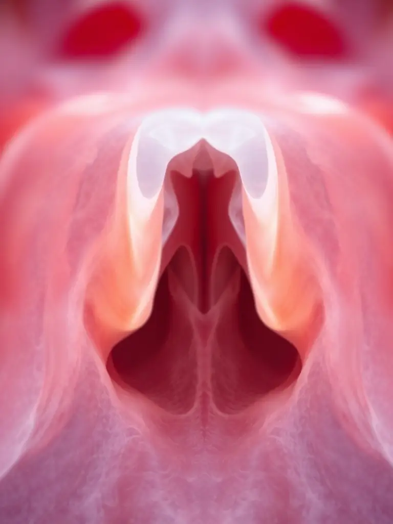 A close-up shot of a healthy, clear sinus passage, showcasing the effectiveness of PROPEL Advanced in maintaining open airways.