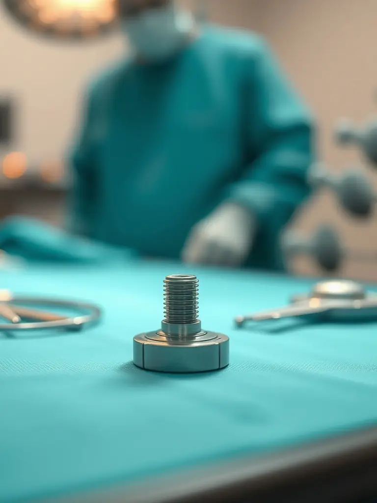 A close-up image of the PROPEL implant before insertion, highlighting its small size and innovative design, set against a sterile surgical background.